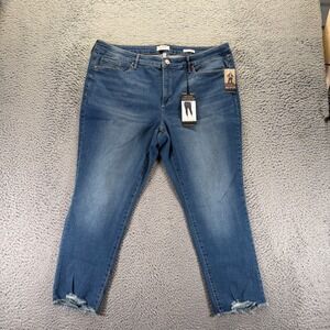 Sofia Rosa Jeans Womens 20W Blue Cotton Denim Ankle Skinny Curvy Faded Stretch